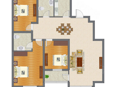 3室2厅 137.90平米