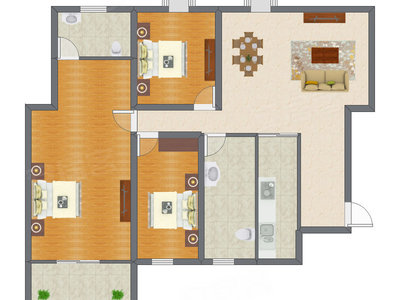 3室2厅 106.15平米