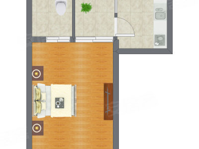 1室0厅 26.34平米