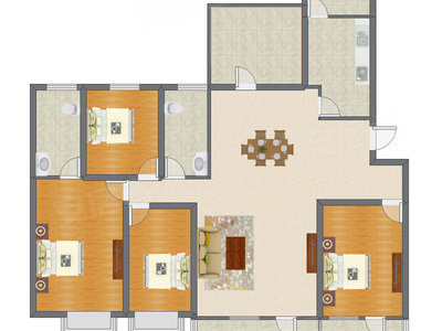 4室2厅 177.00平米户型图