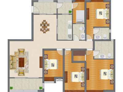 5室2厅 170.00平米