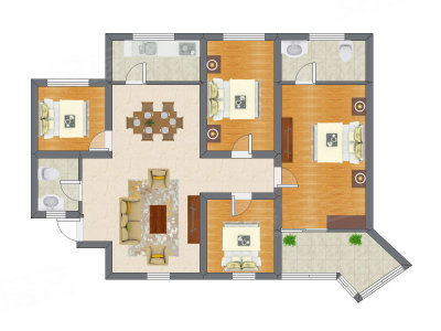 4室2厅 78.69平米
