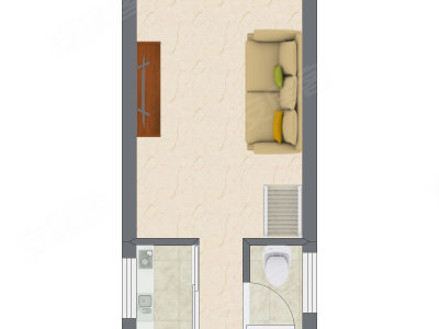 1室1厅 47.06平米户型图