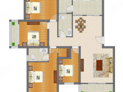 4室2厅 160.76平米