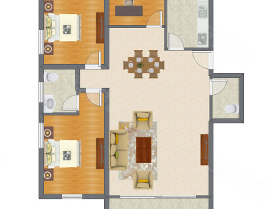 3室2厅 123.03平米