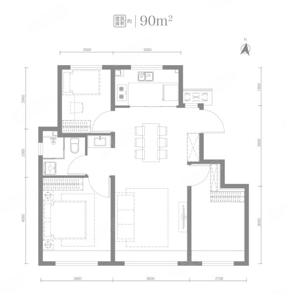 大华启宸府3室1厅1卫90㎡南北558万