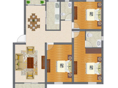 3室2厅 113.80平米