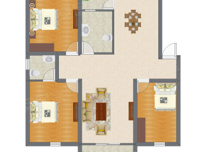 3室1厅 87.16平米