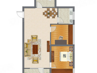 2室2厅 85.47平米户型图