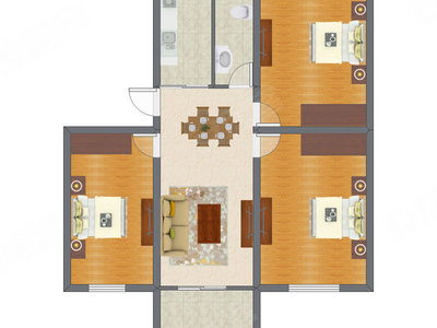3室2厅 84.95平米