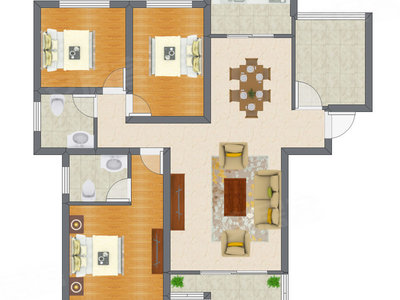 3室2厅 87.14平米