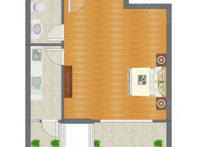 1室0厅 65.30平米户型图