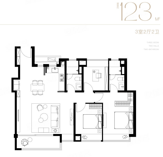 南山璞缦3室2厅123㎡453万二手房图片