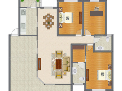 3室2厅 146.10平米