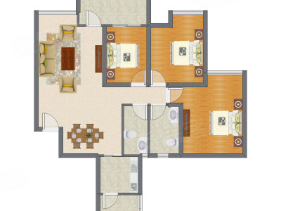 3室2厅 113.50平米