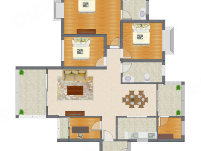 4室2厅 159.64平米