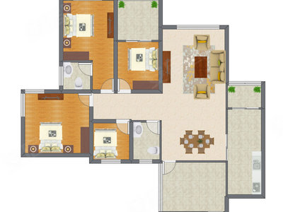 4室2厅 133.70平米