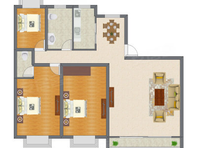 3室2厅 132.55平米