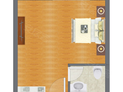 1室0厅 37.88平米户型图