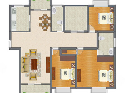 3室2厅 116.36平米