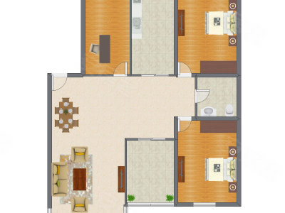 3室2厅 145.55平米