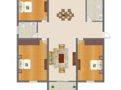 3室2厅 150.95平米