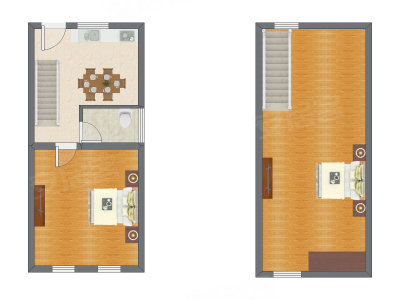 2室1厅 59.50平米