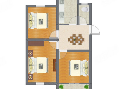 3室1厅 69.00平米