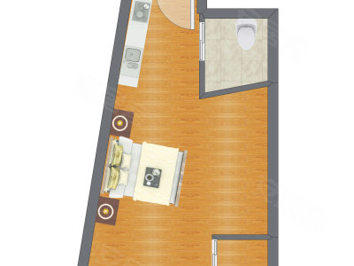 1室0厅 44.43平米户型图