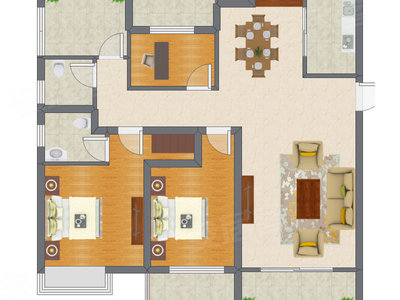 3室2厅 120.89平米户型图