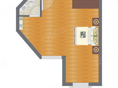 1室0厅 46.06平米户型图
