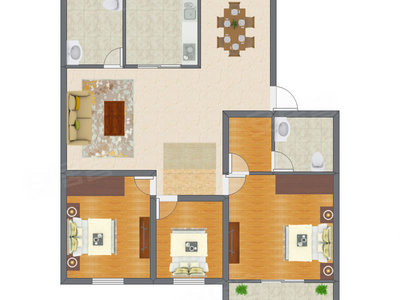 2室1厅 112.00平米户型图