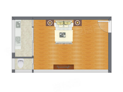 1室0厅 40.47平米户型图