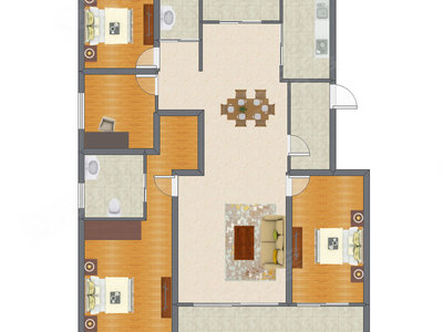 4室2厅 130.00平米户型图
