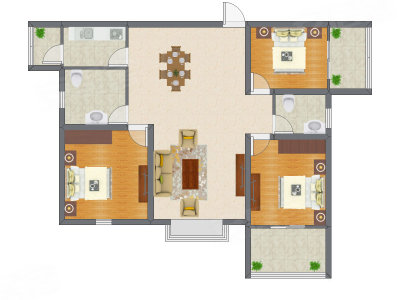 3室2厅 96.16平米