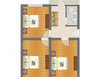 3室1厅 68.89平米