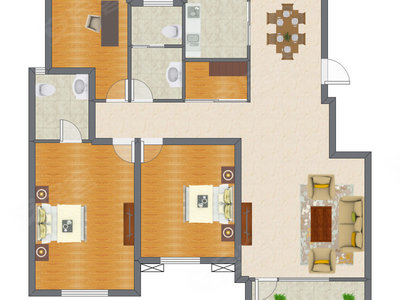 3室2厅 145.43平米