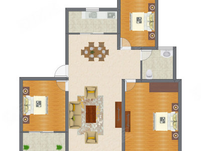 3室2厅 95.45平米