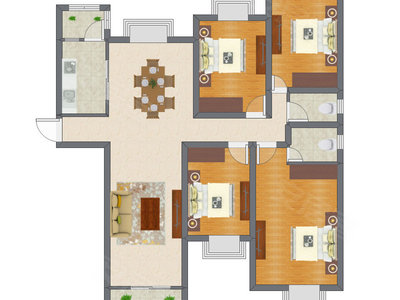 4室2厅 97.55平米
