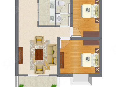 2室1厅 41.20平米户型图