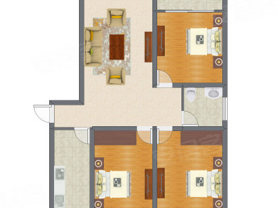 3室2厅 86.75平米