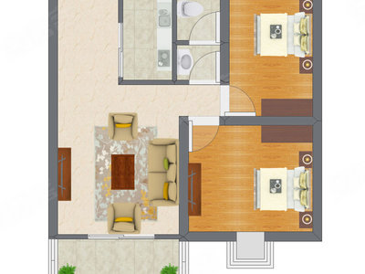 2室2厅 41.20平米户型图