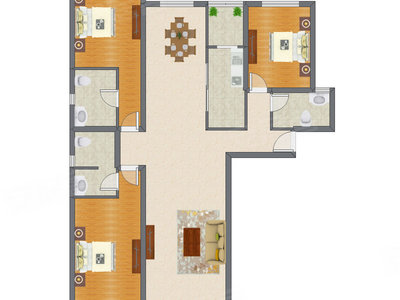 3室2厅 170.43平米