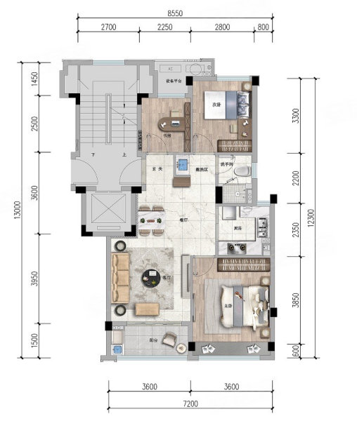 余交蓝城·湖印晓庐3室2厅87㎡133万二手房图片