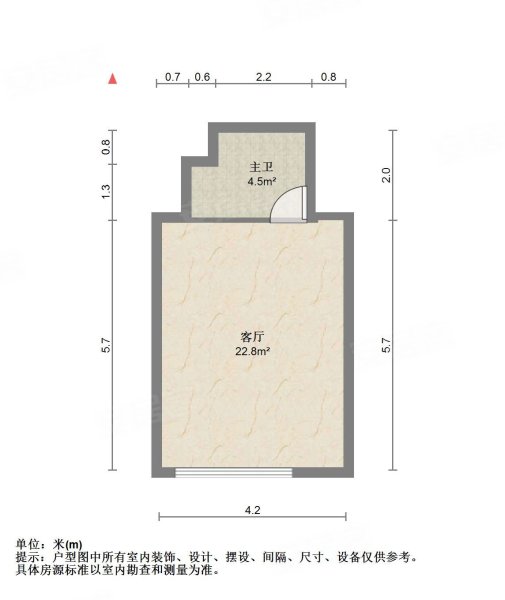 彩虹城1室1厅2卫44.9㎡南33万