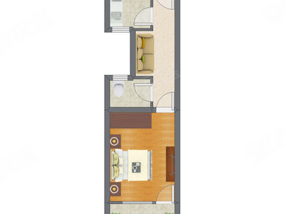 1室1厅 42.00平米户型图