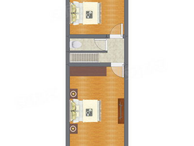 2室1厅 32.31平米户型图