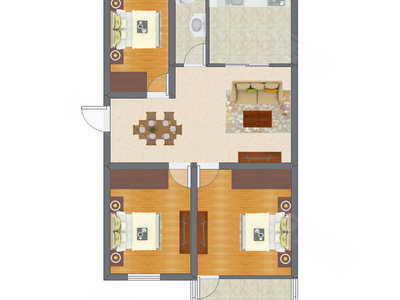 3室1厅 83.47平米