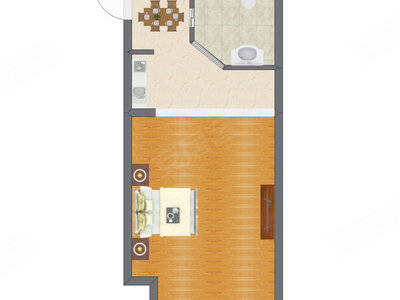 1室1厅 57.00平米