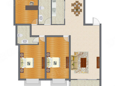 3室2厅 151.11平米